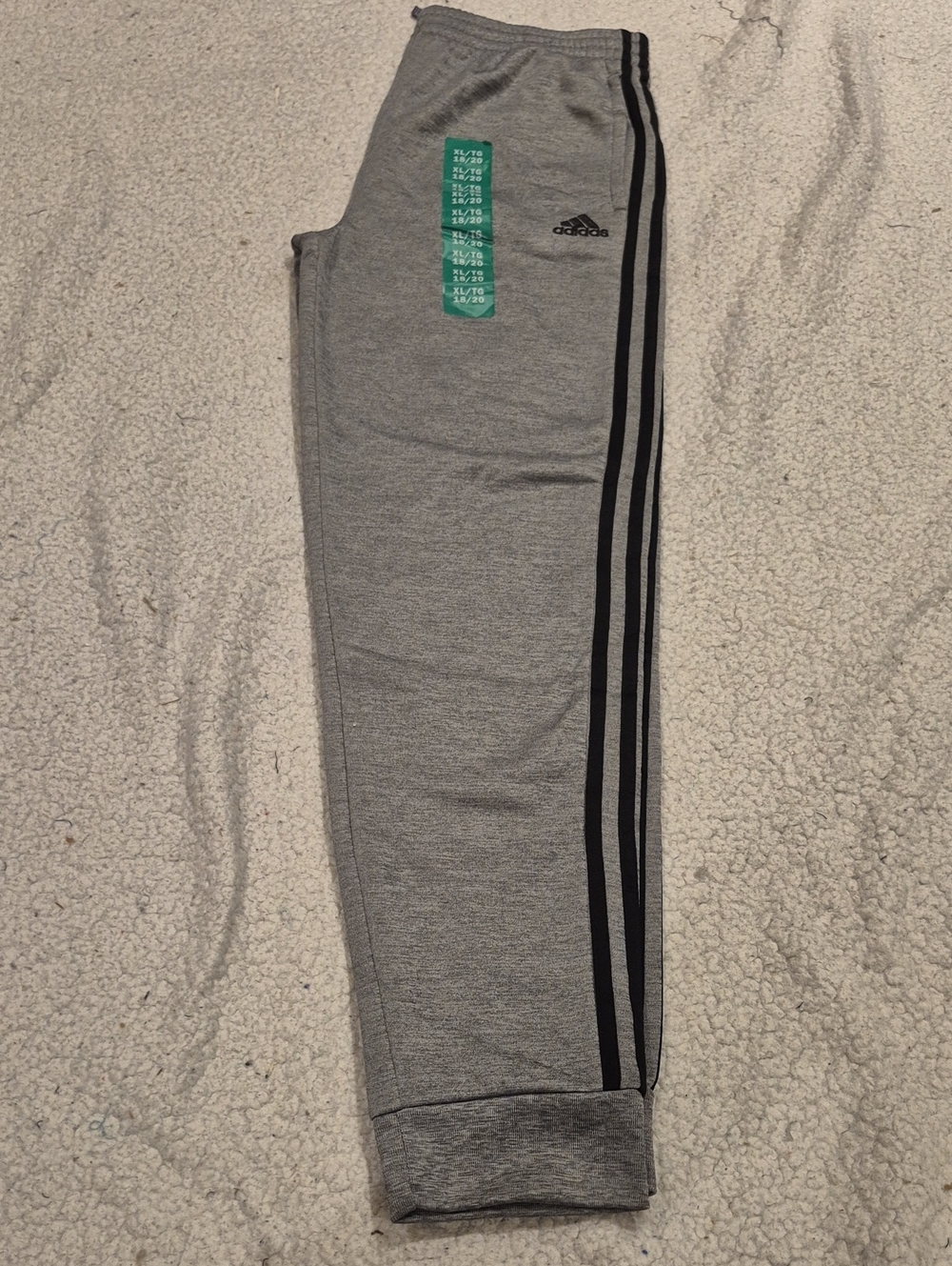 Adidas Gray Joggers with Black Side Stripes